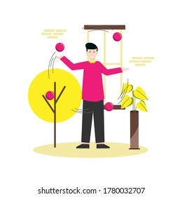 Flat vector illustration of comedy shows that make the model laugh and be happy for landing page, ui, mobile app and website