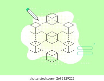 Flat-Vektorgrafik-Kommunikation mit Produktionsagentur