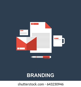 Flat Vector Illustration of a Company Branding. Business Design Concept