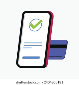 flat vector illustration concept online payment succeed, bil tax information screen vector 