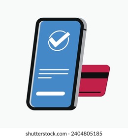 flat vector illustration concept online payment succeed, bil tax information screen vector 