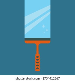 Flat vector illustration: concept window cleaning background.