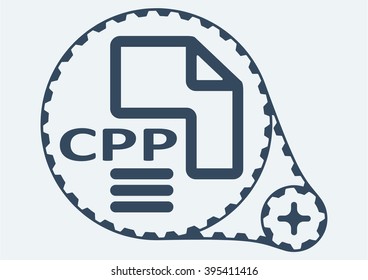 Flat Vector illustration. CPP file extension. CPP Icon Graphic. CPP  symbol. CPP  Icon Art. CPP Icon illustration. CPP  Icon Vector.