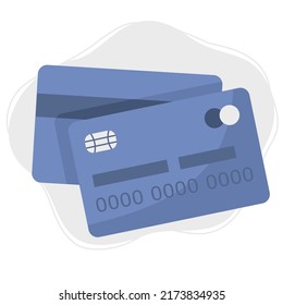 Ilustración vectorial plana. Tarjetas de crédito de ambos lados