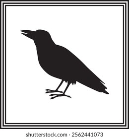 Flat vector illustration of a Crow .