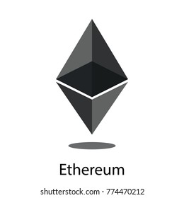 Flat vector illustration cryptocurrency logo ethereum altcoin