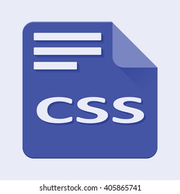 Flat Vector illustration. Css file extension.