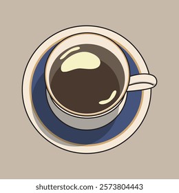 Flat vector illustration of a cup of coffee or tea
