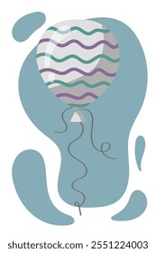 Flat vector illustration of a cute balloon. Simple birthday gift tag illustration. Party event element