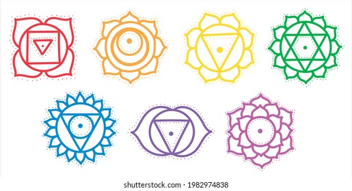 Flat Vector Illustration Cute Cartoon Chakra Stock Vector (Royalty Free ...