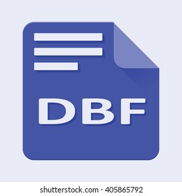 Flat Vector illustration. Dbf file extension.
