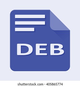 Flat Vector illustration. Deb file extension.