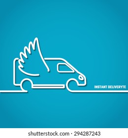 Flat Vector Illustration of Delivery Outline Logo for Design, Website, Background, Banner. Transportation Icon Template for your Car Business