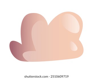 a flat vector illustration depicting an abstract and colorful shape with smooth curves and a gradient effect ideal for creative and artistic themes