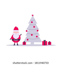 a flat vector illustration depicting Christmas cheer with santa. perfect for celebrating christmas