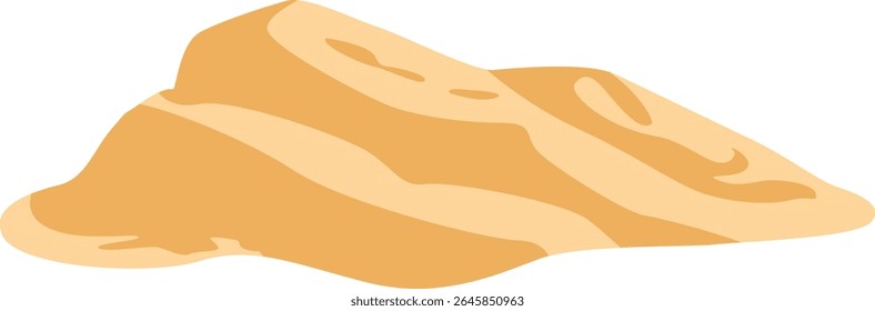 A flat vector illustration of desert hills with smooth sand curves. Suitable for backgrounds, natural environment, outdoor, and climate-related graphic designs.