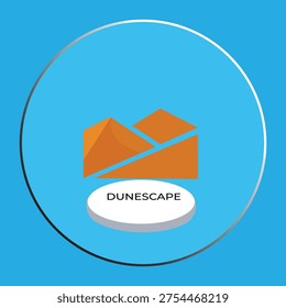Flat Vector Illustration of Desert Sand Dunes Icon with 