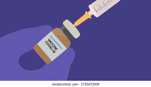 Flat vector illustration design of covid-19 vaccine.