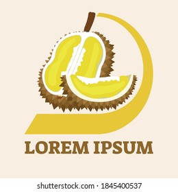 flat vector illustration design of durian logo. can be use for print media