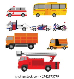 Flat Vector Illustration Design Of Emergency Vehicle