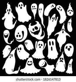 diseño de ilustración vectorial plana de fantasma