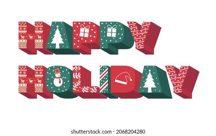 flat vector illustration design of happy holiday