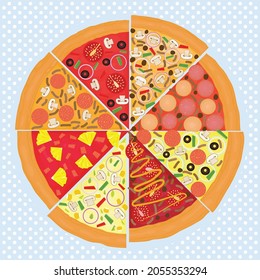 flat vector illustration design of pizza