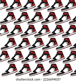 diseño de ilustración vectorial plana del patrón de zapatillas retro. Se puede utilizar para imprimir medios