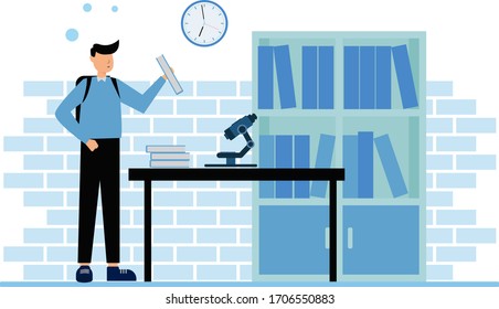 Flat vector illustration design of student go to school