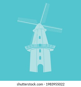 Flat vector Illustration of the diepenau wind in germany