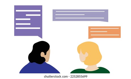 Ilustración vectorial plana discute redes sociales, noticias, chat. Discutir, discutir, chatear.