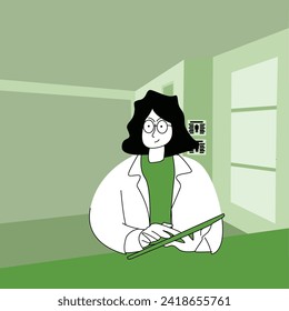 flat vector illustration of a doctor