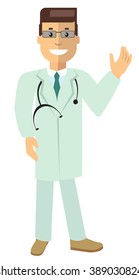 Flat Vector Illustration: Doctor