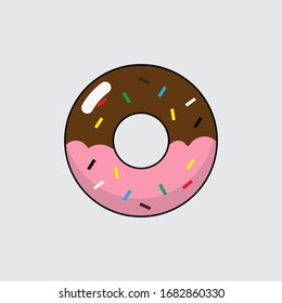 flat vector illustration donut food icon banner menu restaurant cafe menu design carbohydrate 