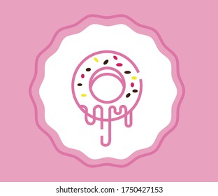 flat vector illustration donut food icon banner menu restaurant cafe menu design 