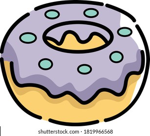 flat vector illustration donut food icon banner food for website,apps, or icon vector 