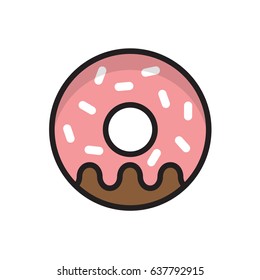 flat vector illustration donut food icon banner menu restaurant cafe menu design carbohydrate food sugar sweets cafeteria cafeteria McDonald coffee and donuts