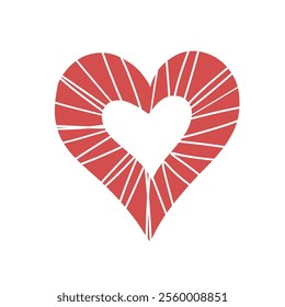 Flat vector illustration doodle hearts hand drawn. Hearts pattern for Valentine's Day.