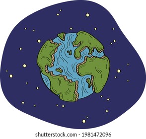 A flat vector illustration of Earth