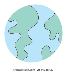 Flat Vector Illustration of Earth at Night