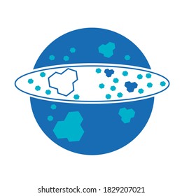 Flat vector illustration of Earth and science.