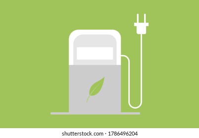 Flat vector illustration for eco or environmental friendly fuel.