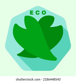 ilustración vectorial plana. corazón ecológico de hojas verdes. para el sitio web, stickers. fondo desnudo.