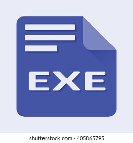 Flat Vector illustration. Exe file extension.