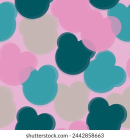 Flat vector illustration for fabric, textile, wallpaper, poster, gift wrapping paper. Panda bear vector background. 