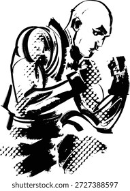 Ilustração de vetor plano de um lutador em uma posição de boxe. Atleta estilizado em um design limpo e mínimo, representando esportes de combate, força, disciplina e treinamento. Adequado para uso em esportes e fi