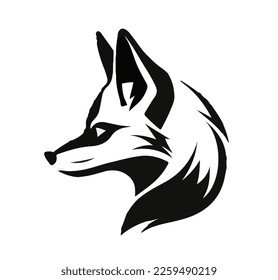 Flat vector illustration of fox portrait isolated on white background