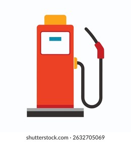 Ilustración vectorial plana de una bomba de gasolina o gas sobre fondo blanco