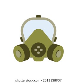 flat vector illustration of gas mask isolated on white background