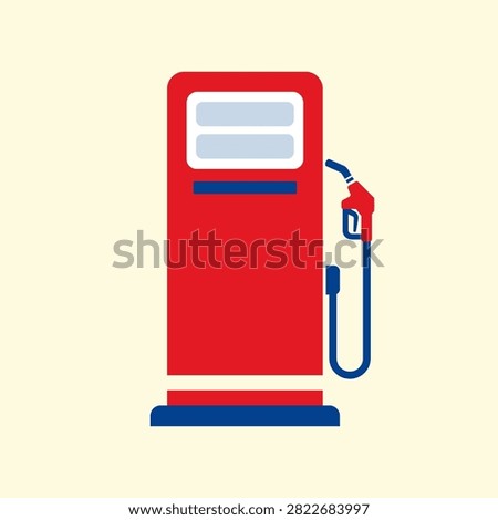 Flat Vector Illustration of Gas Station Pump